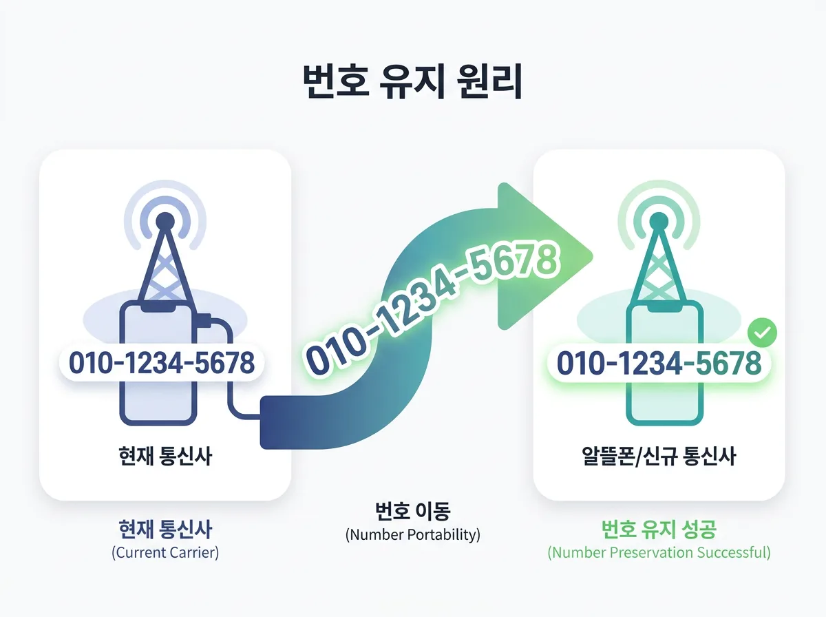 알뜰폰 번호이동 기존 번호 그대로 사용하는 방법