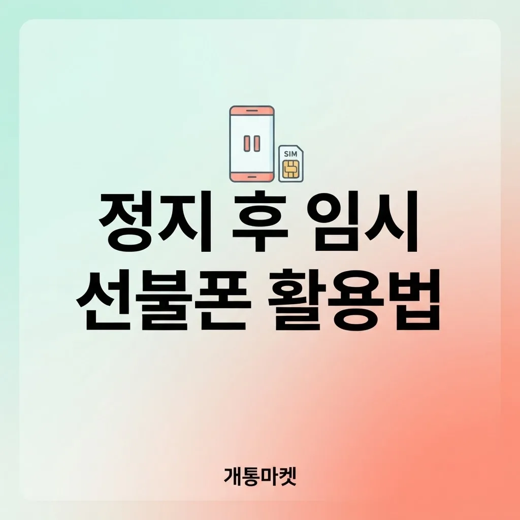 휴대폰 정지 선불폰 요즘 이렇게 씁니다 - 약정 없이 충전한 만큼만 쓰는 임시 번호 활용법