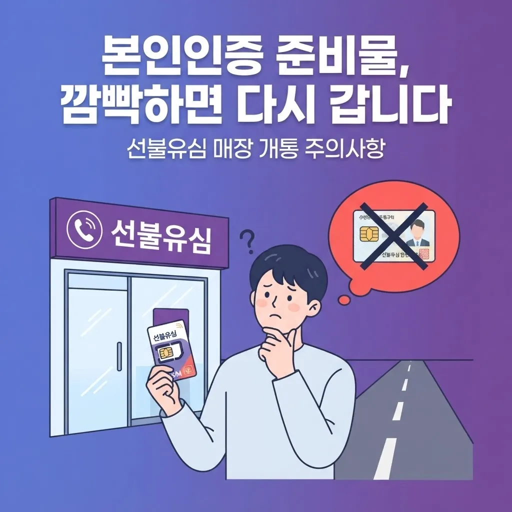 선불유심 개통, 본인인증 준비물 안 챙겨가서 다시 갔던 썰