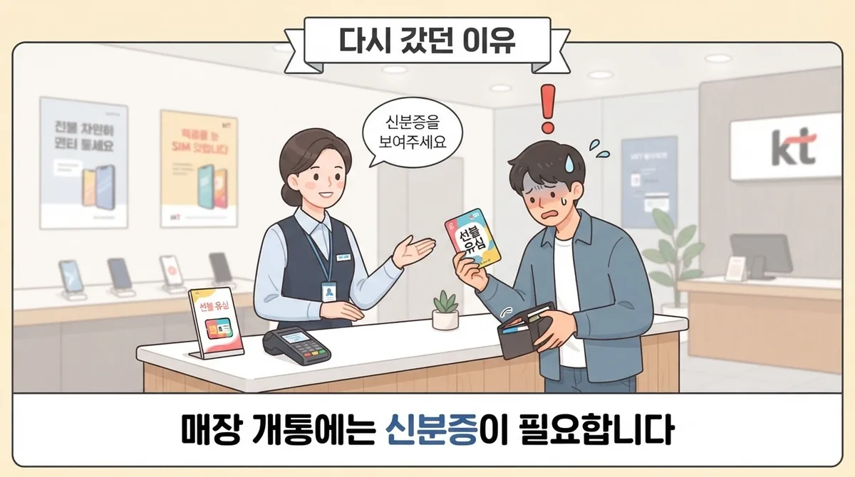 선불유심 개통, 본인인증 준비물 안 챙겨가서 다시 갔던 썰