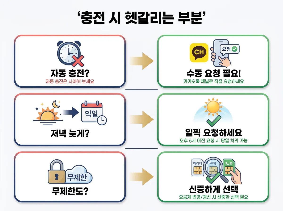 KB국민인증 유심 요금 충전 당일개통