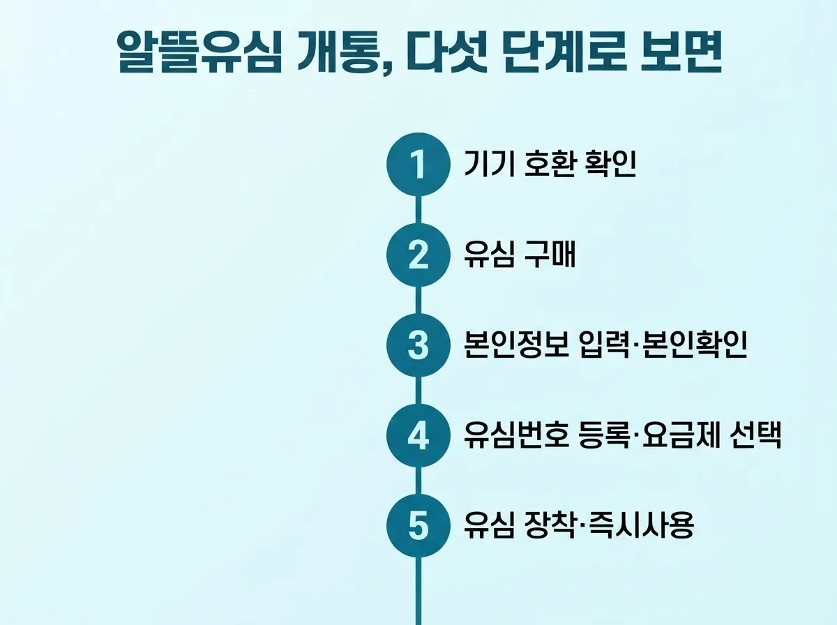 알뜰유심 개통 절차, 기기 호환 확인부터 개통 완료까지 5단계