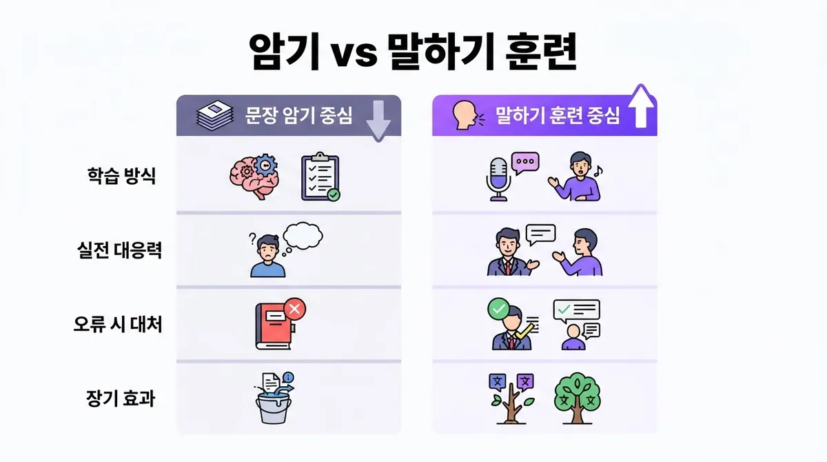 성인 기초 영어회화 문장 암기보다 말하기 훈련이 중요한 이유