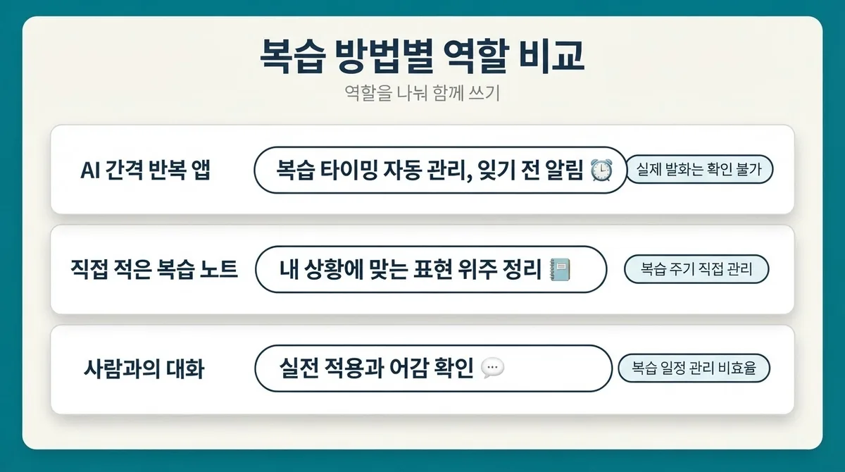 영어회화 복습, 요즘 뜨는 AI 복습과 간격 반복 활용 혜택