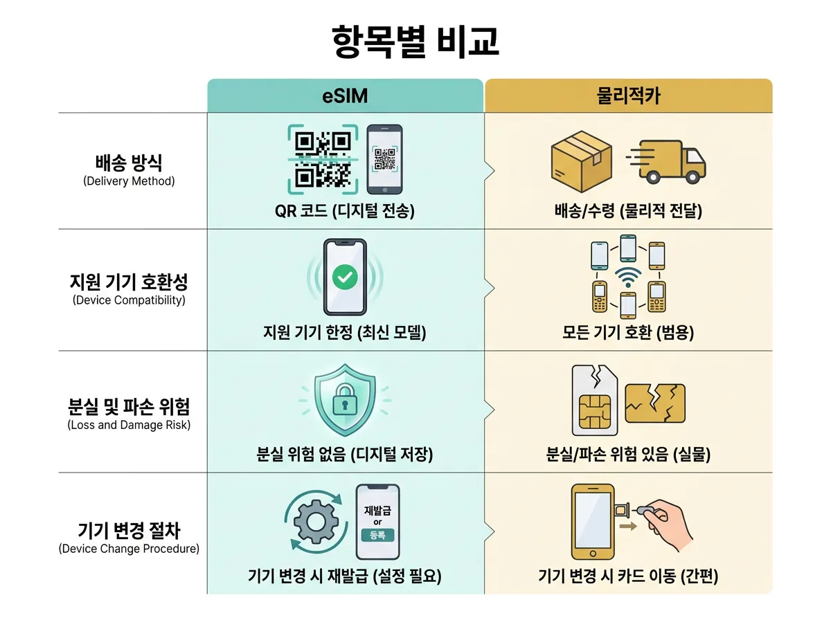 eSIM 개통과 일반 유심 개통의 차이점