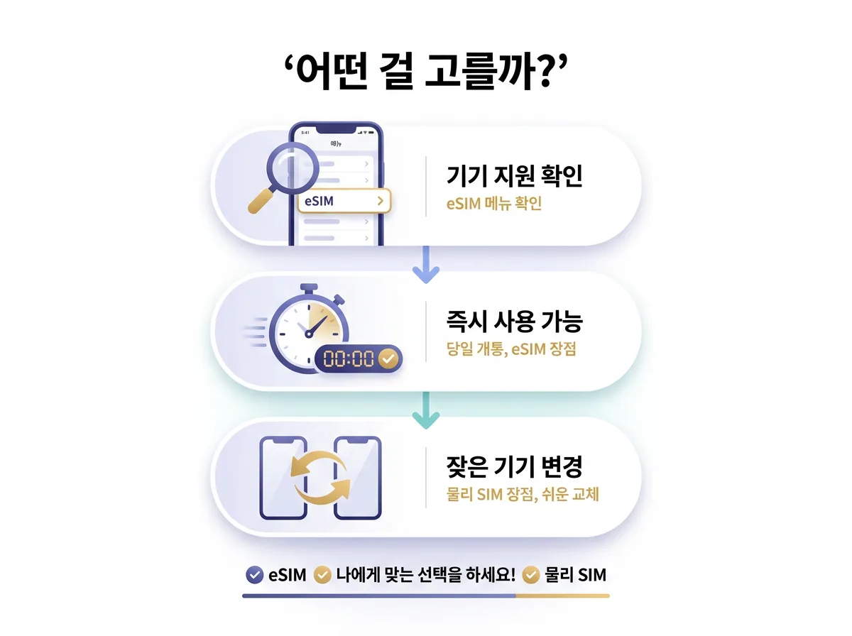 eSIM 개통과 일반 유심 개통의 차이점