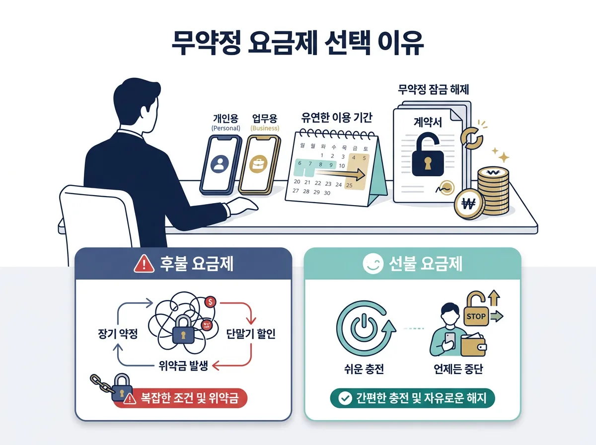 직장인 무약정 요금제 요금 충전 완벽정리