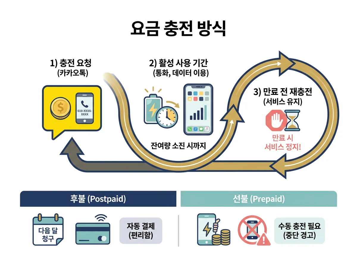 직장인 무약정 요금제 요금 충전 완벽정리