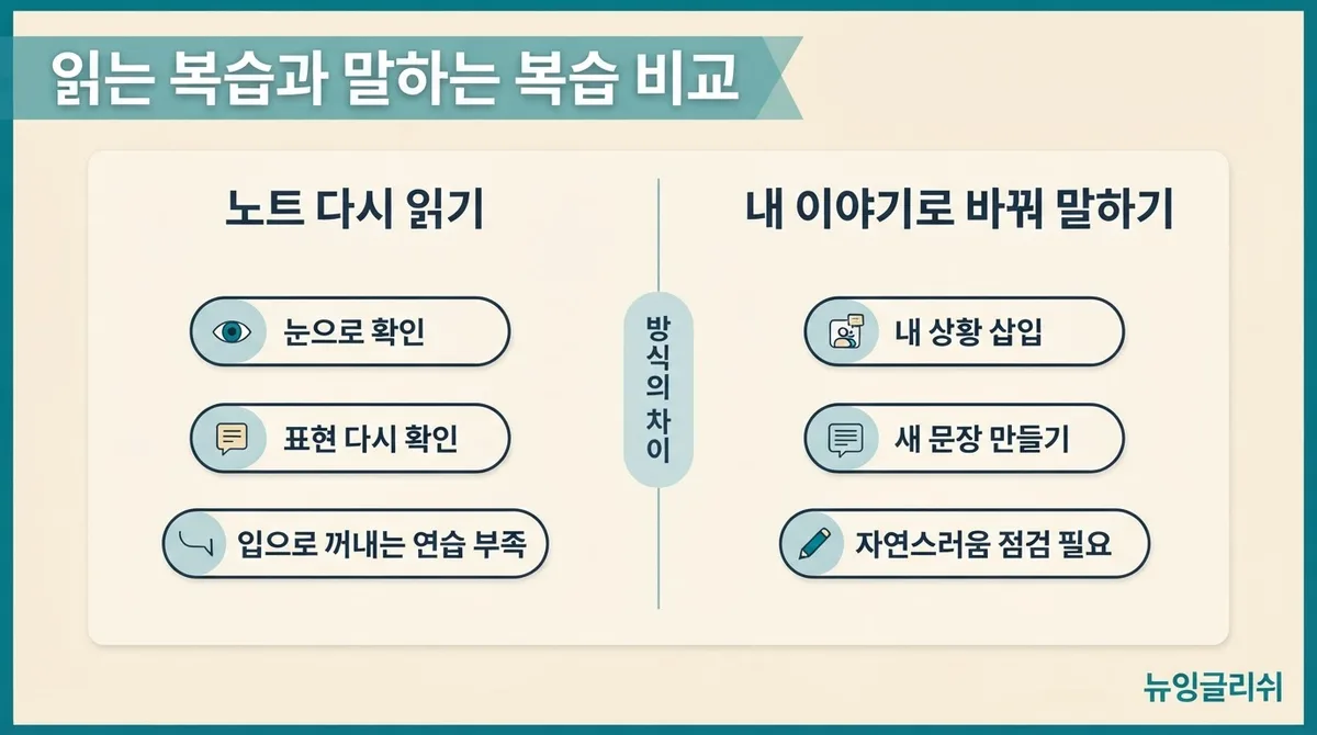 영어회화 수업 후 복습은 어떻게 해야 할까? 배운 표현을 내 말로 만드는 방법